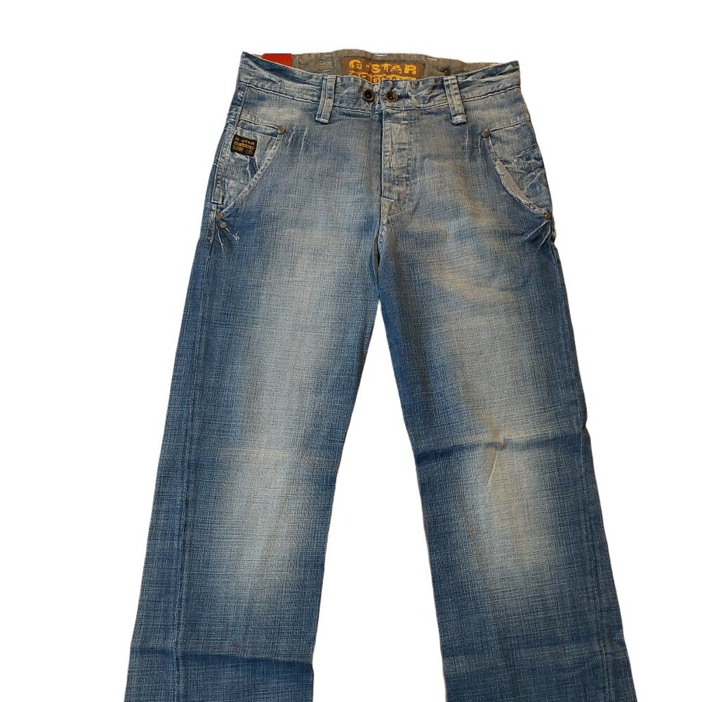 G-Star Raw RADAR SLACKS New Envil Denim Trash Wash Wide Leg Jeans Sz 31 x 34 NWT - Picture 3 of 11